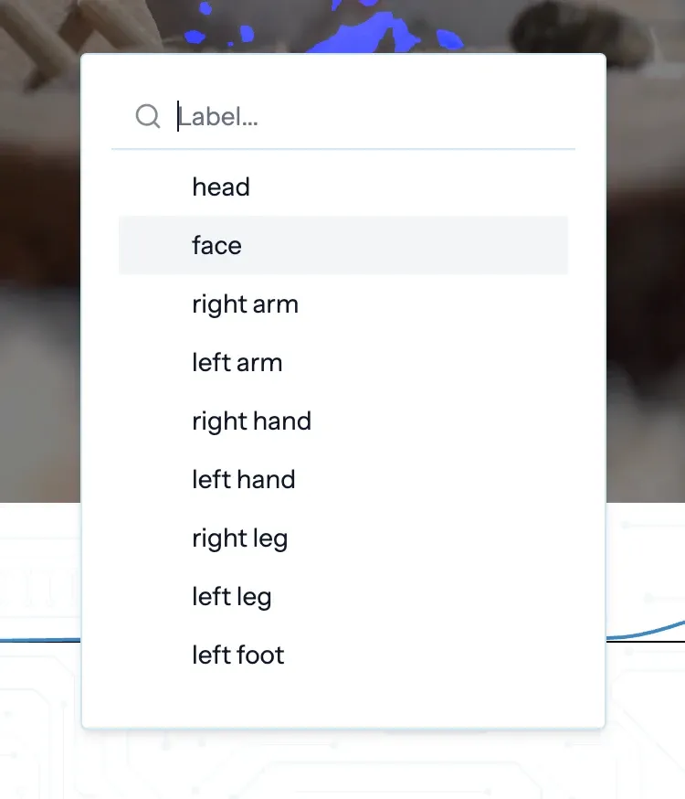 label menu