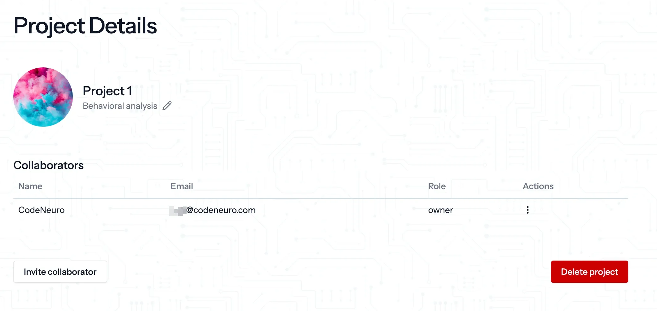 project settings