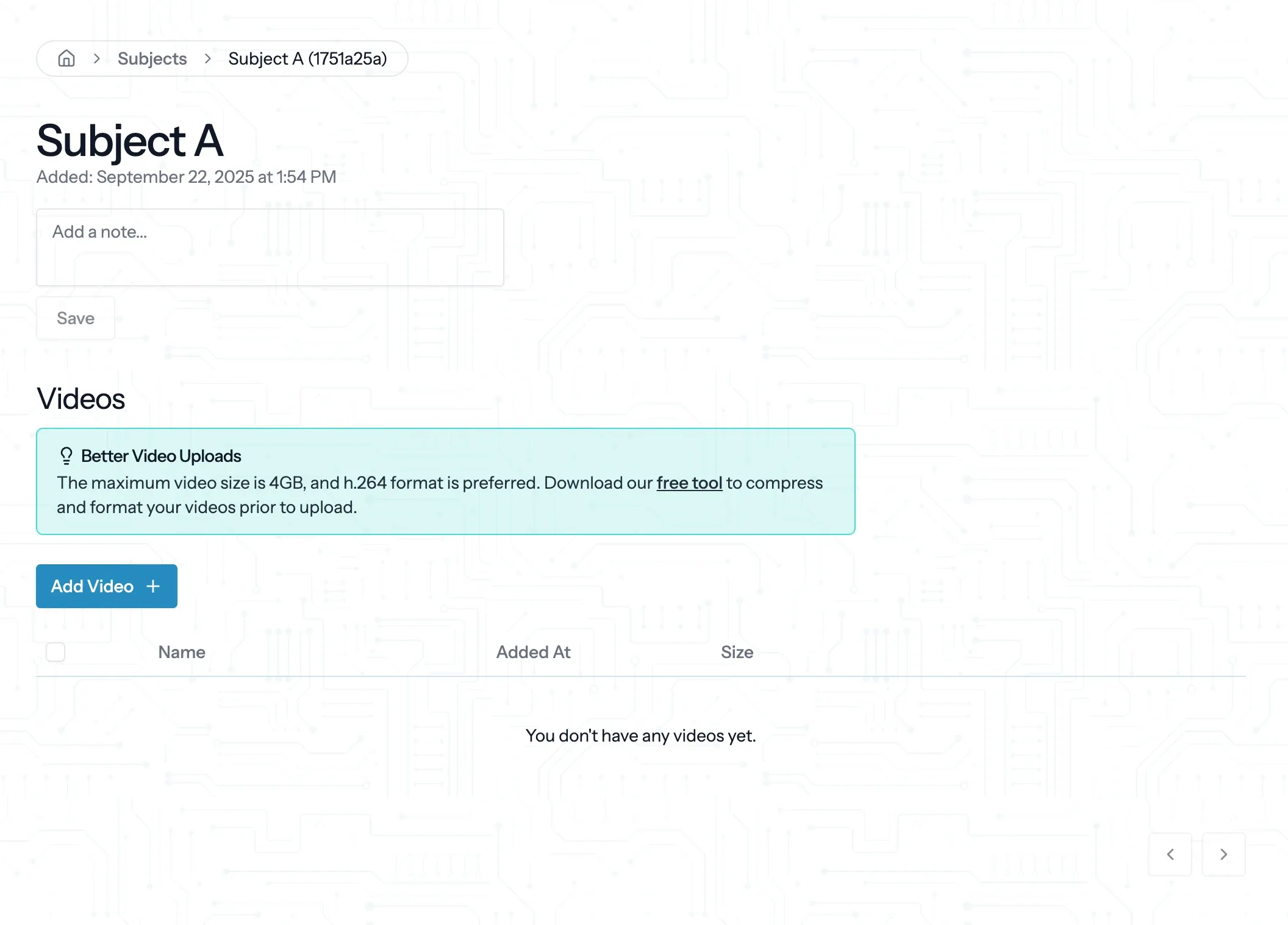 subject details